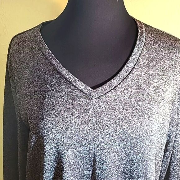 Faded Glory Longsleeve Sparkly Shirt, Size 1X - Picture 4 of 6